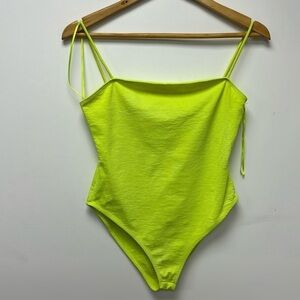ZARA neon green elastic bodysuit size M